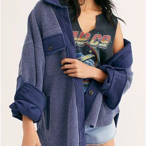 free people ruby shirt jacket navy blue
